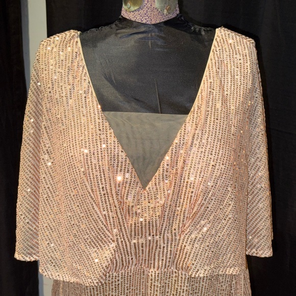 Stunning Gold Sequin Maxi Dress by Giffniseti - Picture 3 of 12